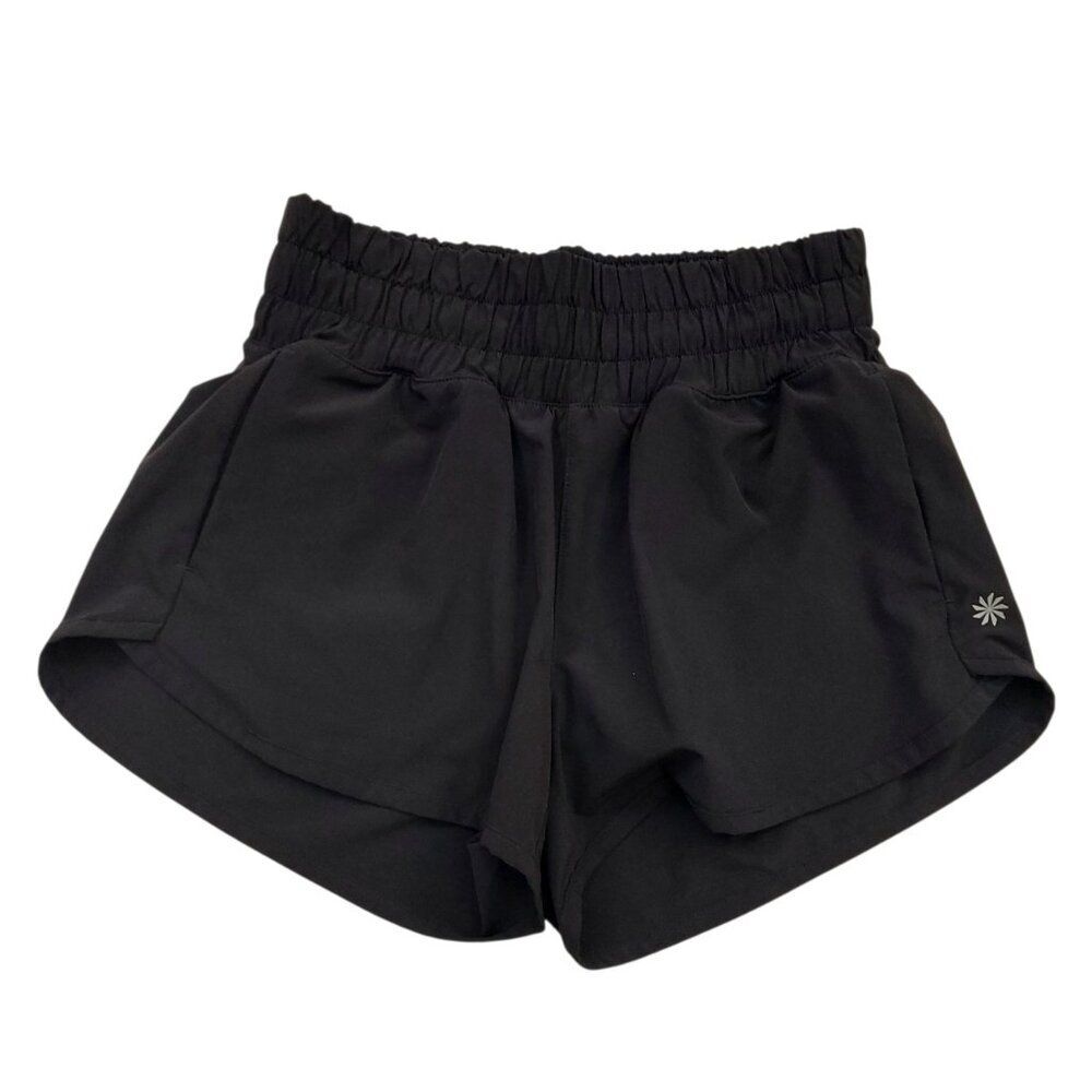 Athleta Girl Run Free 2.5" Short Girls Black M /8-10 Lined Lightweight Athletic